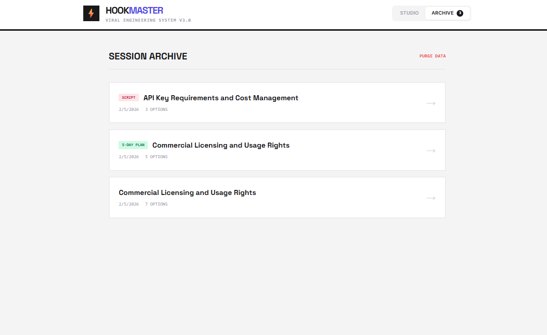 HookMaster AI Archive - Session Management